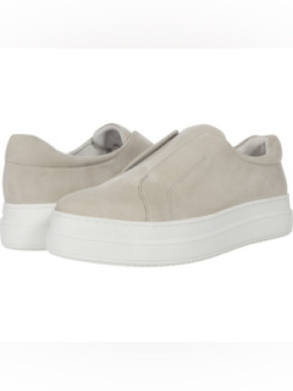 Slip-On Platform Sneakers in Light Beige/Gray